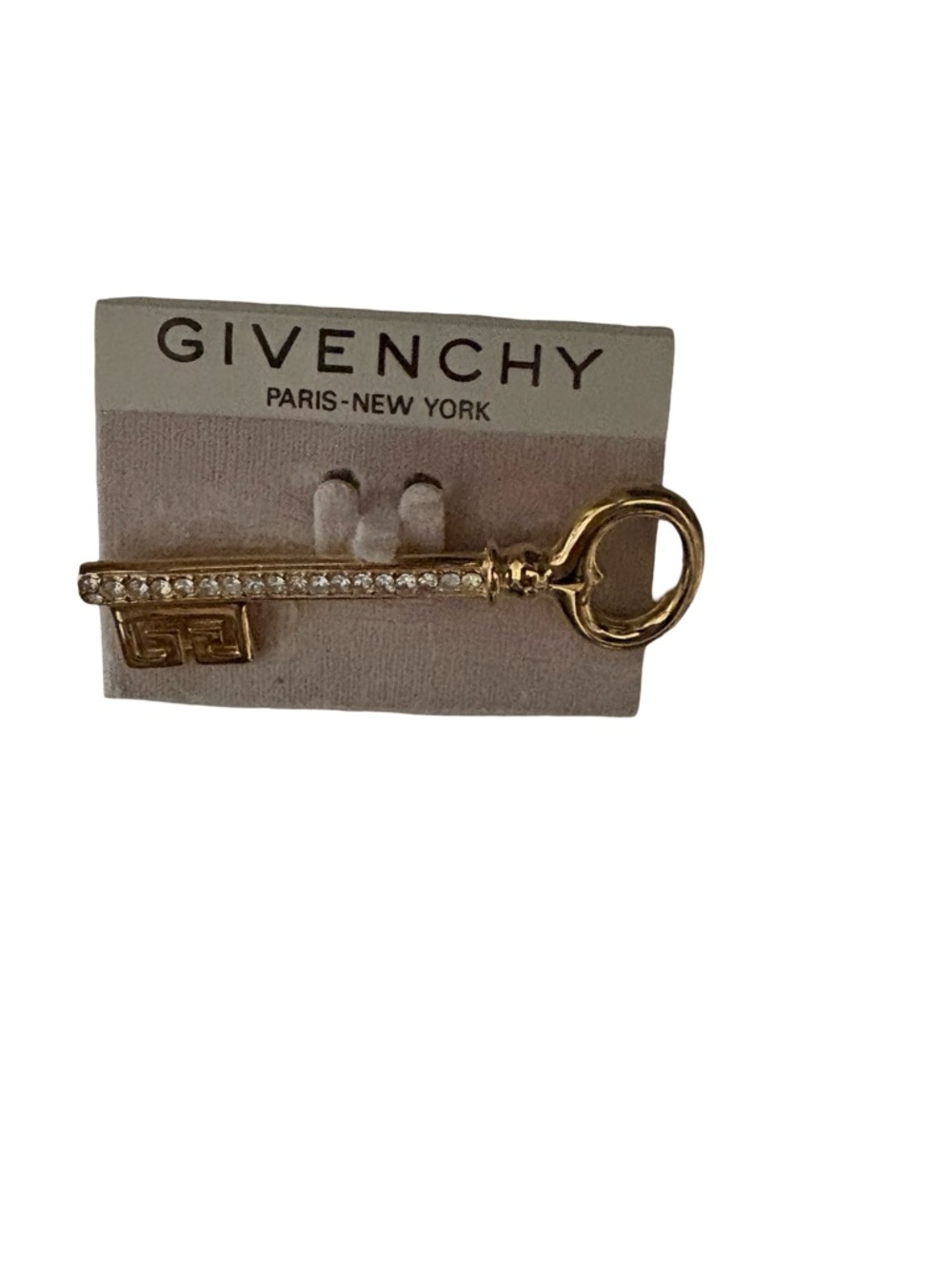 Givenchy Paris-New York Rhinestone 4G Key Brooch includes original display card